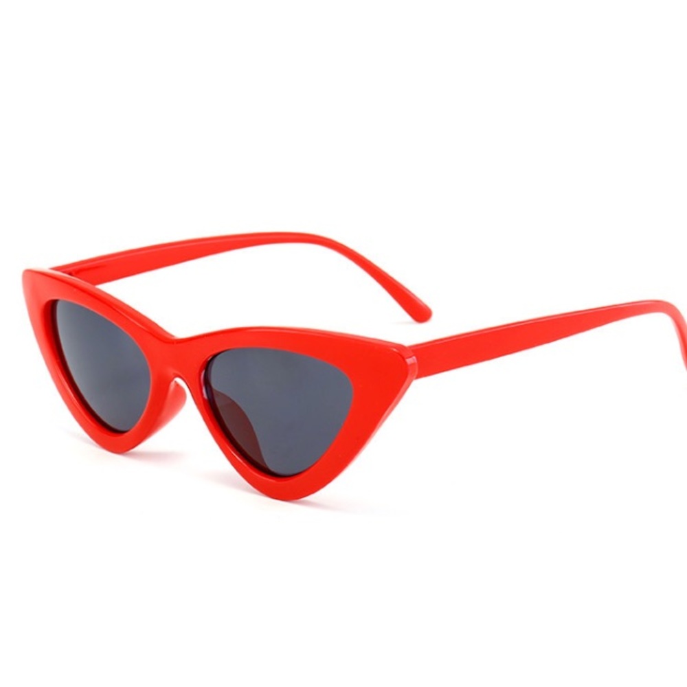 Retro Slim Red Cat Eye Sunglasses